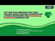 Five mistakes that may happen while writing an literature review for biomedical research - Pubrica