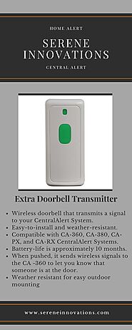 Extra Doorbell Transmitter - CentralAlert - Serene Innovations