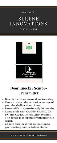 Door Knocker Sensor-Transmitter - CentralAlert - Serene Innovations