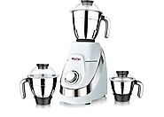 Wistec 750 Watt Mixer Grinder Juicer with 100% Pure Copper Motor and 3 Stainless Steel Jar(White and Black)-Made in I...