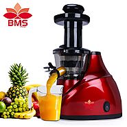 BMS LIFESTYLE Slow Masticating Juicer Makes Continuous Fresh Fruit and Vegetable Juice at 43 Revolutions per Minute F...