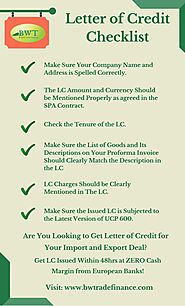 Infographics: Letter of Credit Checklist – How to Review LC at Sight
