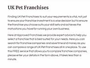 UK Pet franchises
