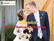 Checklist Before Opting For Marriage – Fortune Healthcare Store