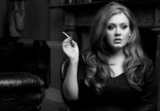 Adele smoking a cigarette