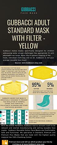Gubbacci Standard Yellow Face Mask with Filter For Adult