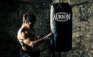 Buy Aurion Boxing Bag Unfilled Heavy Bag Set with Boxing Hand Wrap, Chain Ceiling Hook | Great for Grappling, MMA, Ki...