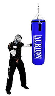 AURION 1515 Synthetic Leather Boxing Bag With Chain, 48-Inch (Red/Blue)