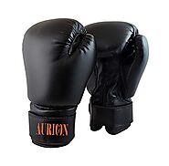 AURION Boxing Gloves for Training & Muay Thai | Maya Hide Leather Gloves for Sparring, Kickboxing, Fighting, Punch Ba...