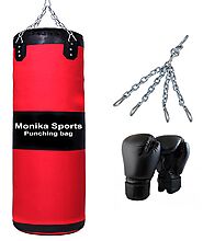 Buy Monika Sports Kit05 Leather Boxing Bag Set, 36-inch (Multicolour) Online at Low Prices in India - Amazon.in