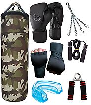 Buy Byson Camouflage Tough Boxing Kit Set for Men's and Senior's Level (36inch Synthetic Leather Punching Bag, Chain,...