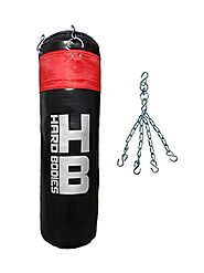 Hard Bodies Synthetic Leather Filled Punching Bag (Black, 4ft.)