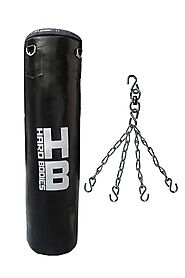 Buy Hard Bodies 4 Feet Synthetic Leather Punching Bag - Black - Filled Online at Low Prices in India - Amazon.in