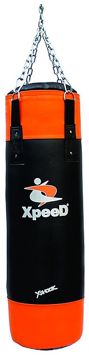 Buy Xpeed Unfilled Punching Bag Leather Red & Black in Size 3 Feet (36 inches), 4 Feet (48 inches) with Chain Suitabl...