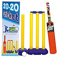 Kinder Garden Junior Plastic bat Ball Kit(4 wickets Kit,2Years - 6 Years)