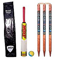 zpul ssports Small Boy's Wooden Full Cricket Kit Set with Carry Bag