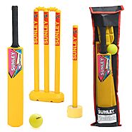 Buy SUNLEY Plastic Cricket kit for All Age Groups and Sizes (1 Piece Cricket Bat, 4 Piece Wickets, 2 Piece Base, 2 Pi...