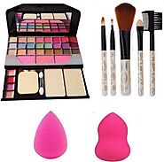 TYA Makeup kit + 5 pcs Makeup Brush + 2 pc Blender Puff Combo: Amazon.in: Beauty