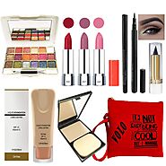 volo Stylish Beauty combo makeup set (3 Pcs Lipsticks,1 Eye Shadow, 1 Foundation,1 Eyeliner, 1 Compact, 1 Kajal, 1 Po...