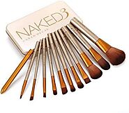 Ronzille Naked 3 Makeup Brushes Kit with Storage Box - Set of 12