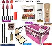 VOLO Professional Beauty Make Up Storage Organizer With 3 pcs Lipstick,1 Foundation,1 Compact,1 Eyeliner, 1 Kajal,1 E...