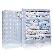 DOTMOM Newborn Clothes 100% Cotton Gift Set for Baby Shower (Blue, Pack of 23): Amazon.in: Baby