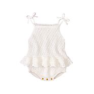Buy Time Sense Infan Newborn Baby Girls Solid Summer Cotton Soft Romper Bodysuit Clothes White at Amazon.in