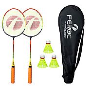Feroc Badminton Racket Set of 2 with 3 Pieces Nylon shuttles with Full Cover