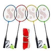Buy Silver's SB-100 Combo-9 (4 B/Rackets + 4 Pcs Plastic Shuttle + 1pc. Badminton Net Nylon), Online at Low Prices in...