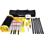 AmazonBasics Outdoor Volleyball And Badminton Combo Set With Net