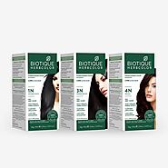 Biotique Bio Herbcolor 1N Natural Black, 50 g + 110 ml (Conditioning Color No Ammonia) I With 9 Organic Herbal Extrac...