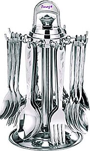 Parag- Lily Stainless Steel Cutlery Set, Set of 25, Silver