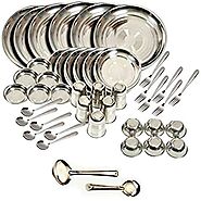 Buy HOMEBUDDY Stainless Steel Dinner Set - 24 Pieces, Silver Online at Low Prices in India - Amazon.in