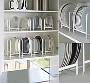 NAOE Steel Plate Organizing Rack (Set fo 2)(White): Amazon.in: Home & Kitchen