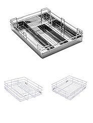 Steel Gold Modular Kitchen Basket Size 21 * 20 (Set of 3): Amazon.in: Home & Kitchen