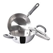 Buy Meyer Trivantage 3 Piece Cookware Set - 28cm Frypan + 30cm Kadai Online at Low Prices in India - Amazon.in