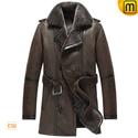Men Sheepskin Shearling Leather Coat Brown CW856080