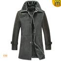 Leather Shearling Winter Coat for Men CW856068
