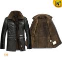 Black Shearling Winter Coat for Men CW865111