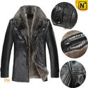 Mens Shearling Lined Fur Leather Coat CW868871