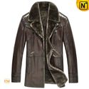 New York Brown Leather Sheepskin Coat Men CW868851