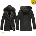 Chicago Mens Furry Hooded Shearling Coat CW851337
