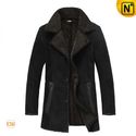 Mens Winter Shearling Leather Trench Coat CW819459