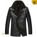 Black Sheepskin Winter Leather Coat for Men CW852158