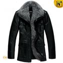 Chicago Mens Black Fur Leather Jacket CW832604