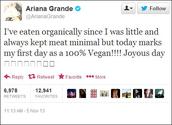 Ariana Grande is Vegan