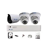Buy HI-FOCUS 4-Channel DVR with Two Indoor and One Outdoor 1.3MP Security Camera Set with Recorder with 1TB Surveilla...