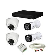 Buy Dahua set of 2+2 Dome and Bullet CCTV camera with 4 Ch DVR along with accessories. Online at Low Price in India |...