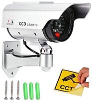 Buy Bulfyss Realistic Looking Dummy Security CCTV Fake Bullet Camera With Flashing LED Light Indication, Silver Onlin...