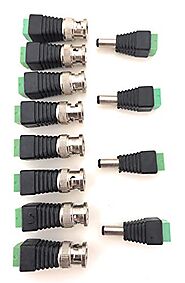 Zysk Set of Bnc Connectors Screw Type (Green) X 8 Pieces and Dc Connectors Screw Type (Green) X 4 Pieces for CCTV Cam...